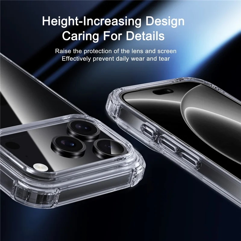 IPAKY til iPhone 18 Pro / 17 Pro Case Fire Hjørne Stødfast Klart Telefon Bagdæksel - Transparent
