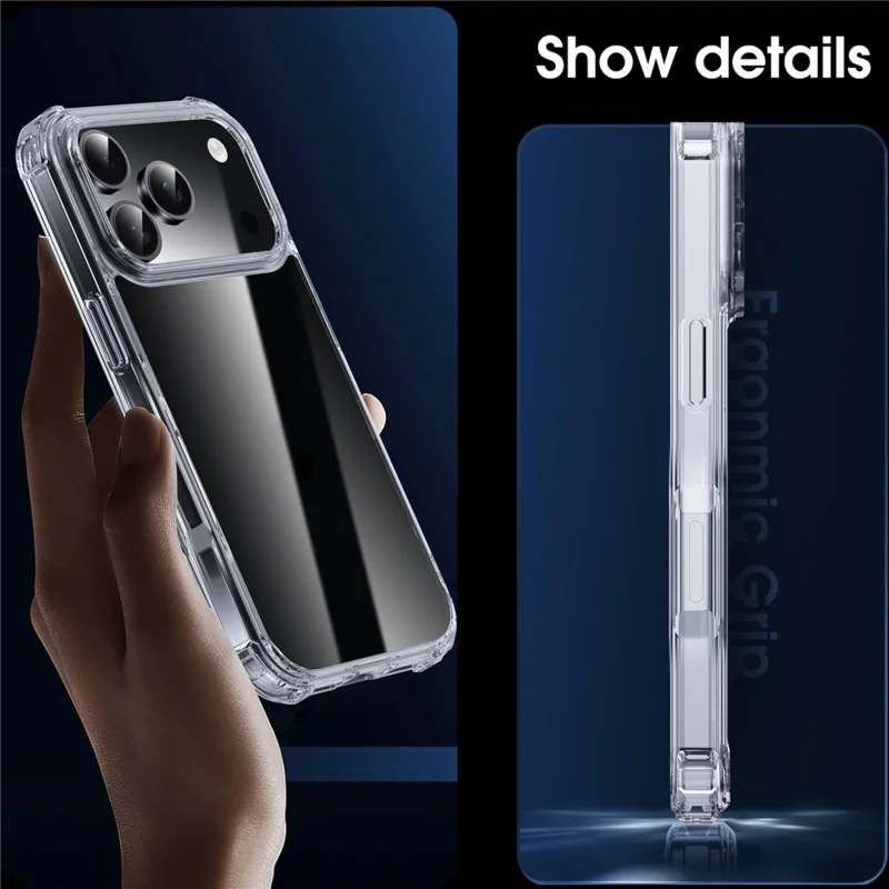 IPAKY til iPhone 18 Pro / 17 Pro Case Fire Hjørne Stødfast Klart Telefon Bagdæksel - Transparent