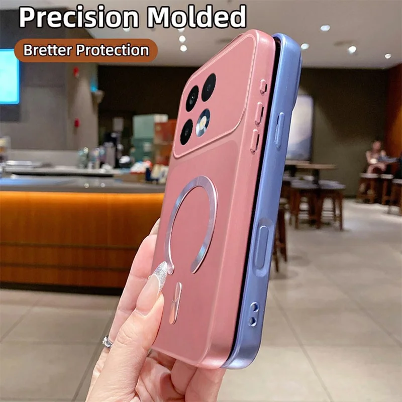For Realme 16T 5G Magnetic Case C-Shaped CD Pattern Ring with Tail Metallic Painted TPU Phone Back Cover - Pink