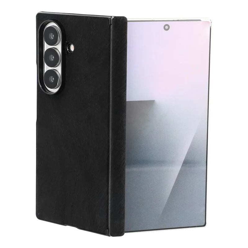 Чехол для Samsung Galaxy Z Fold8 Ultra с текстурированной под кожу птицы флип-крышкой из поликарбоната - Черный