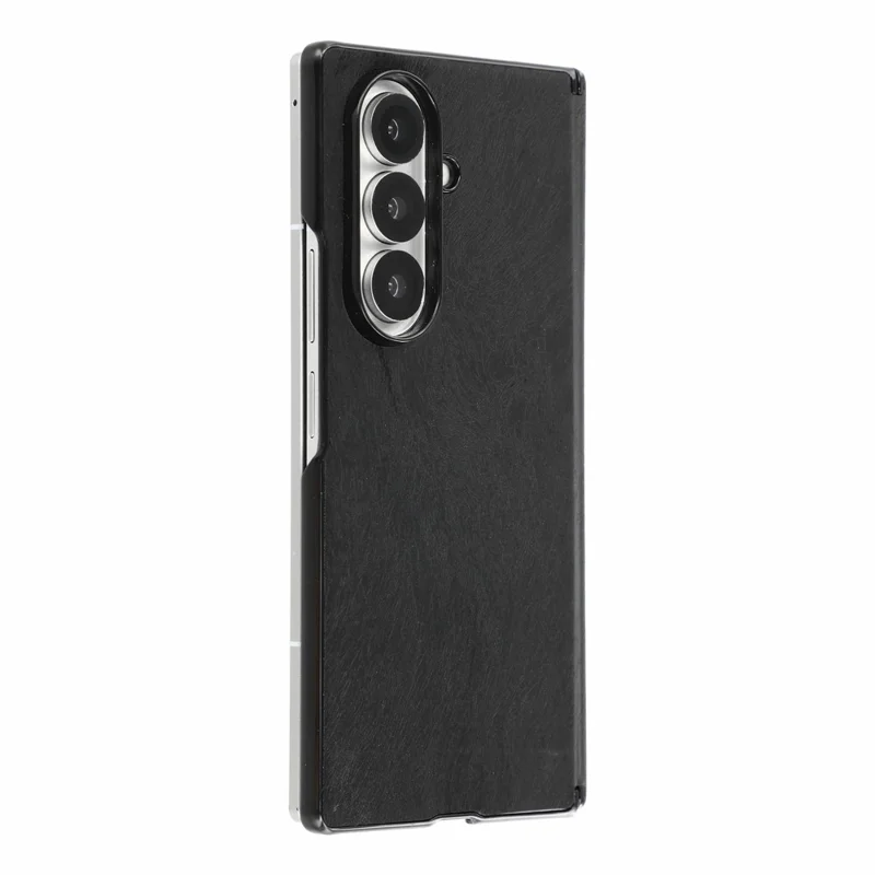 Чехол для Samsung Galaxy Z Fold8 Ultra с текстурированной под кожу птицы флип-крышкой из поликарбоната - Черный