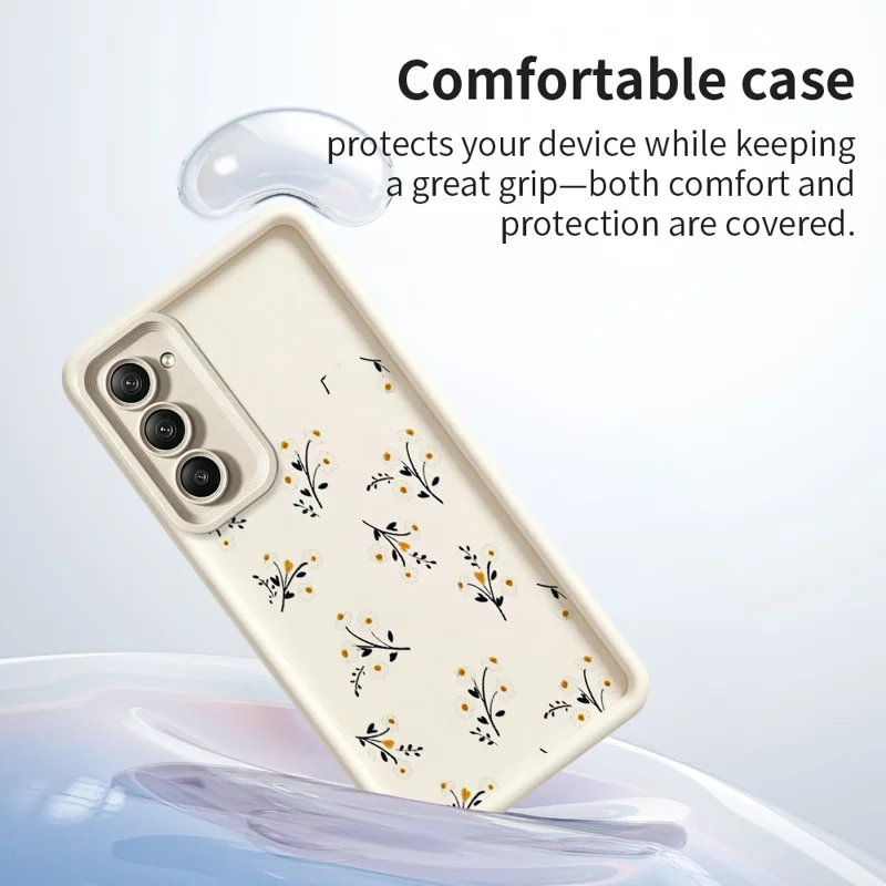Cover in TPU per Xiaomi Redmi 15 5G (Global) (169 mm) con Motivo Floreale, Retro Antiscivolo per Telefono - Bianco