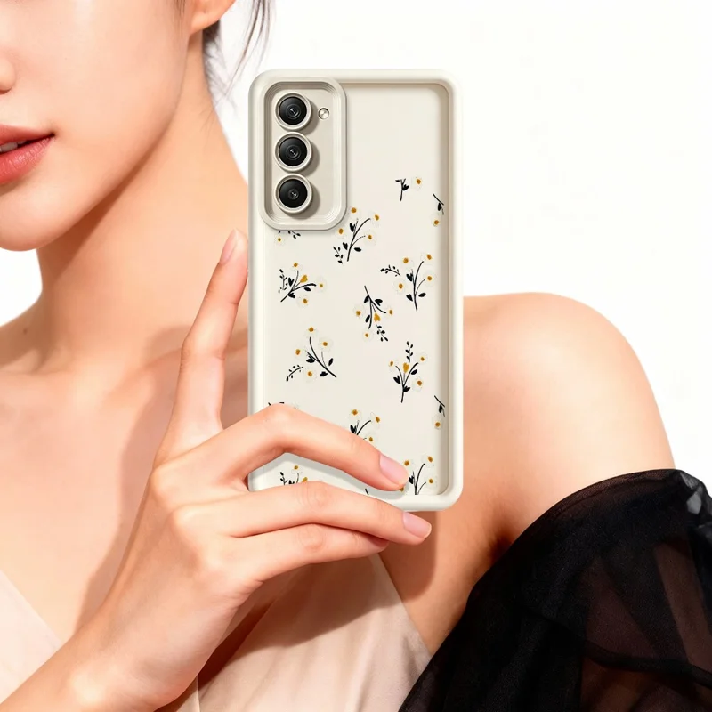 Cover in TPU per Xiaomi Redmi 15 5G (Global) (169 mm) con Motivo Floreale, Retro Antiscivolo per Telefono - Bianco