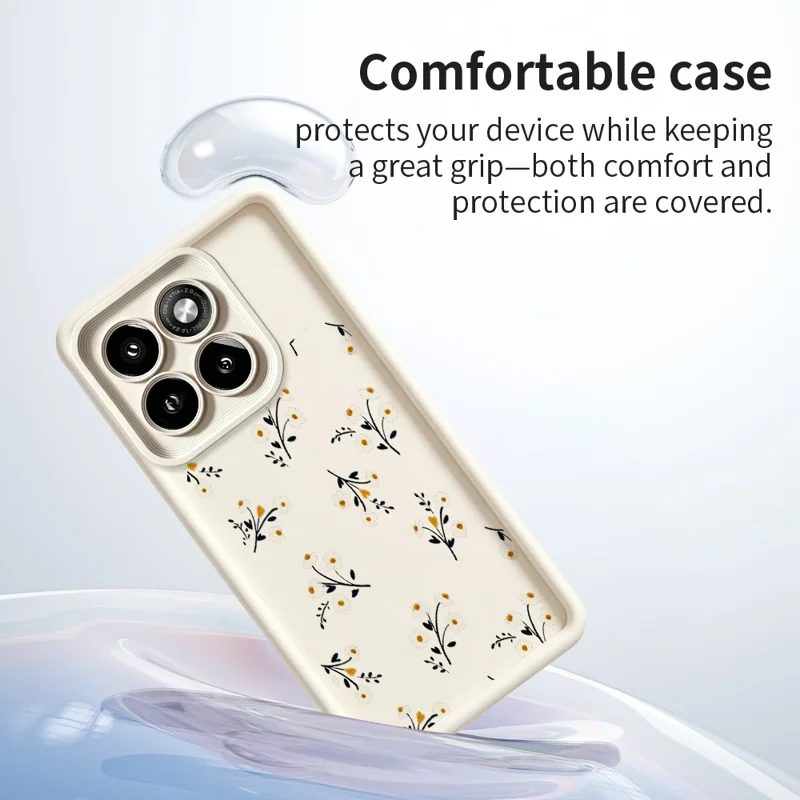 For Motorola Moto G86 5G TPU Case Floral Pattern Rubberized Phone Back Cover - White