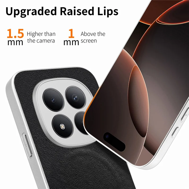 For Xiaomi Redmi Note 15 Pro+ 5G (Global) / Poco M8 Pro 5G Magnetic Case Bow Pattern PU Leather + TPU + PC Shockproof Phone Cover - Black