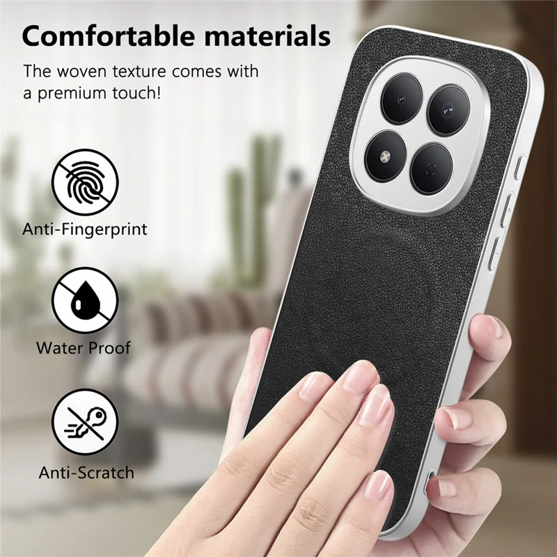 For Xiaomi Redmi Note 15 Pro+ 5G (Global) / Poco M8 Pro 5G Magnetic Case Bow Pattern PU Leather + TPU + PC Shockproof Phone Cover - Black