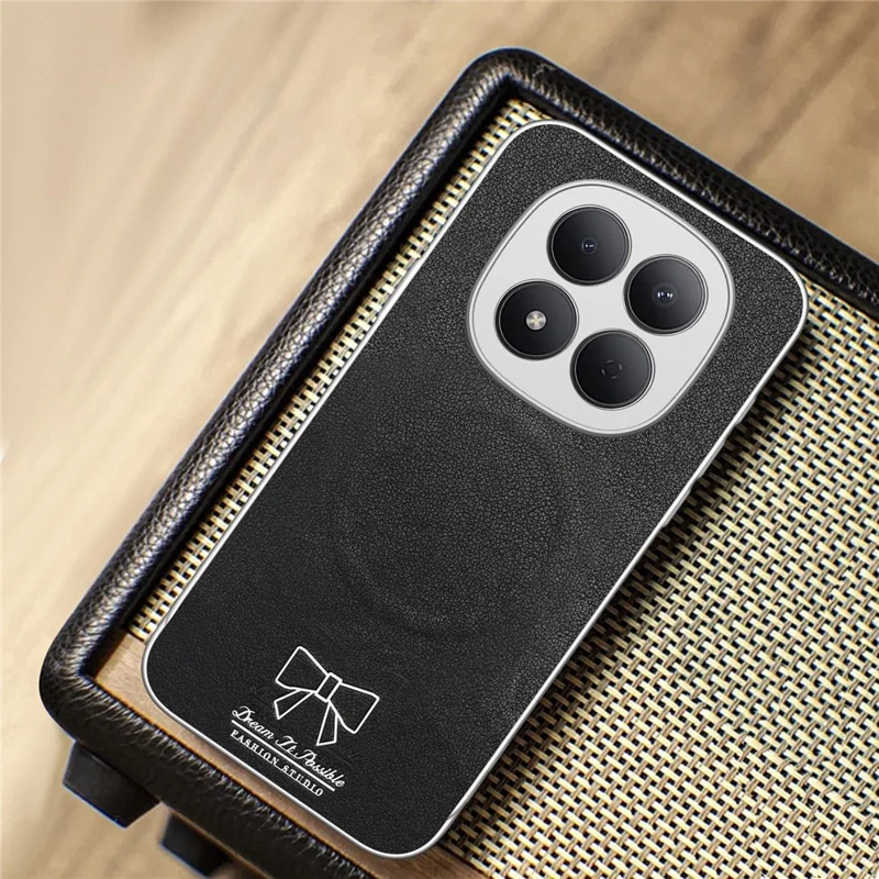 For Xiaomi Redmi Note 15 Pro+ 5G (Global) / Poco M8 Pro 5G Magnetic Case Bow Pattern PU Leather + TPU + PC Shockproof Phone Cover - Black