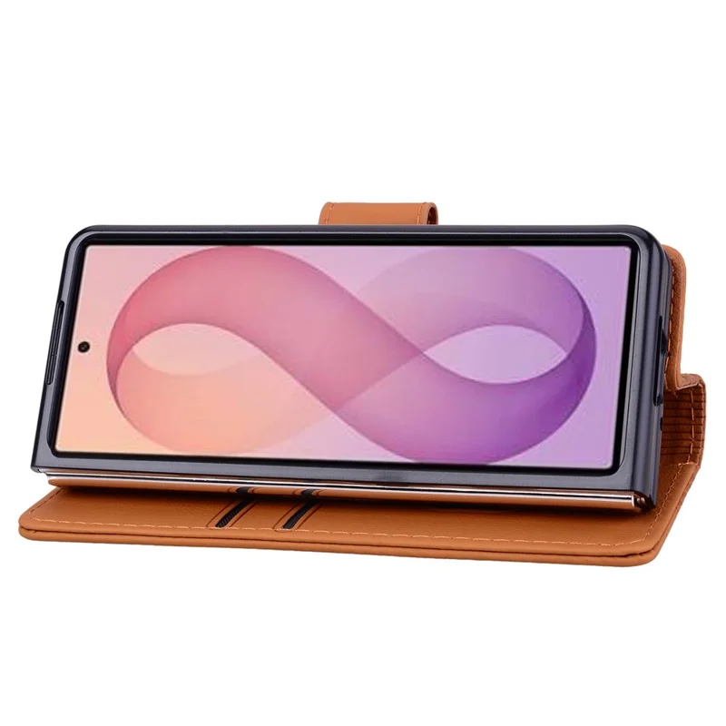 For Samsung Galaxy Z Fold8 Ultra Case Rhombus Pattern Leather Wallet Phone Cover - Brown