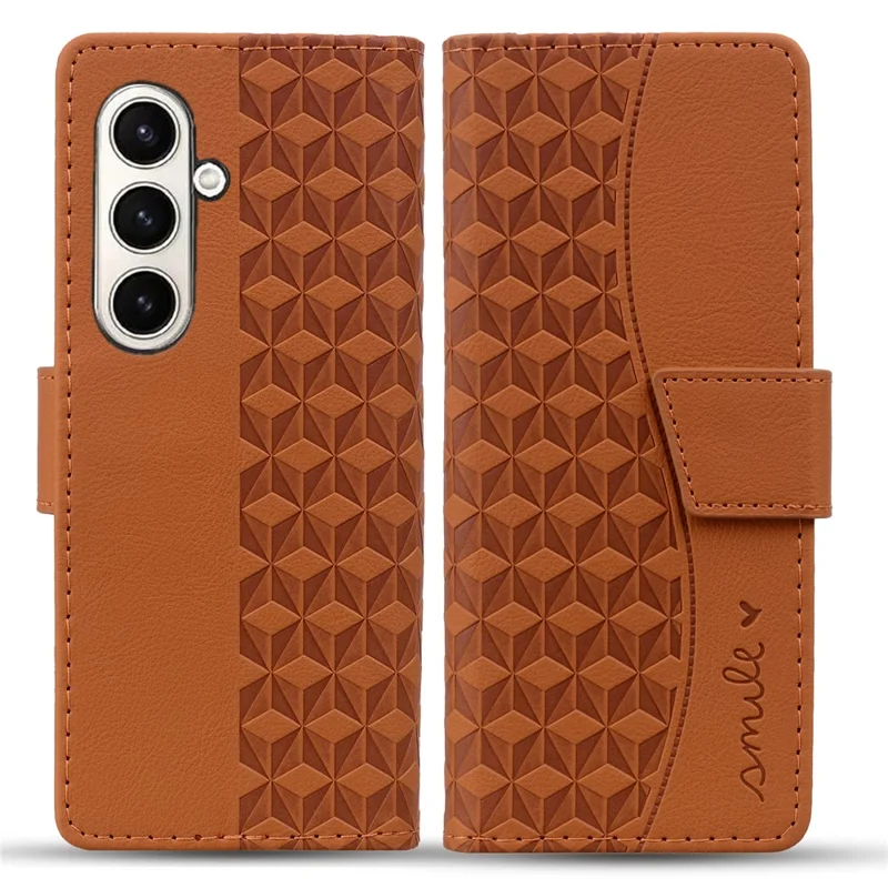 For Samsung Galaxy Z Fold8 Ultra Case Rhombus Pattern Leather Wallet Phone Cover - Brown