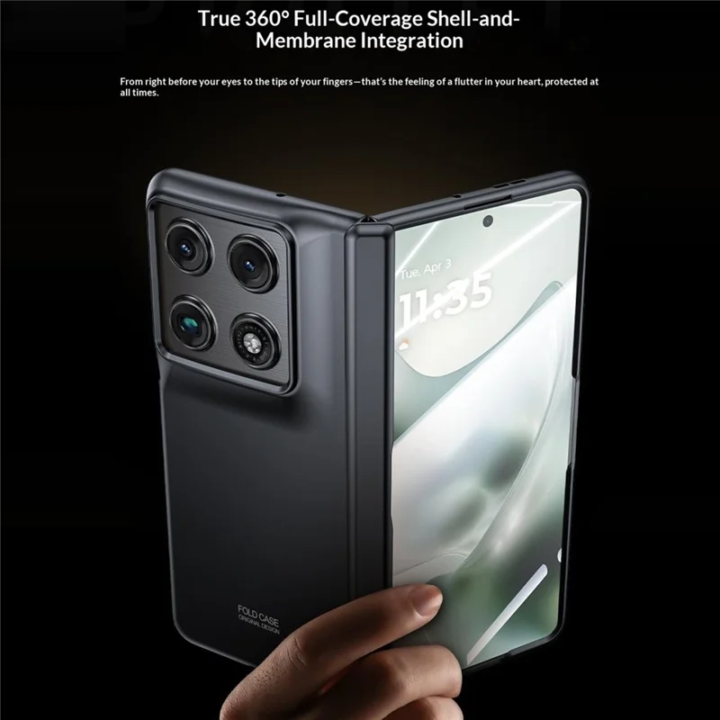 For Motorola Razr Fold 5G Case with Privacy Screen Protector Hard PC Skin-touch Phone Cover - Black