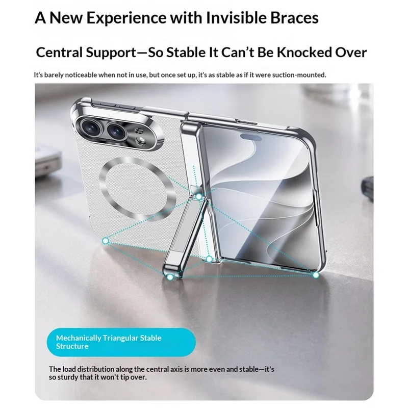 Für iPhone Fold Magnetische Hülle Scharnier-Kippständer Leder + PC Handyhülle mit Anti-Spionage Displayschutz - Blau