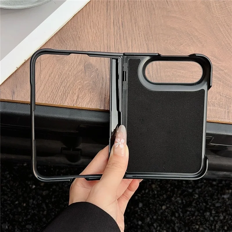 Für iPhone Fold Magnetische Hülle mit Litschi-Struktur-Leder + PC Scharnier-Schutz-Handyhülle - Braun
