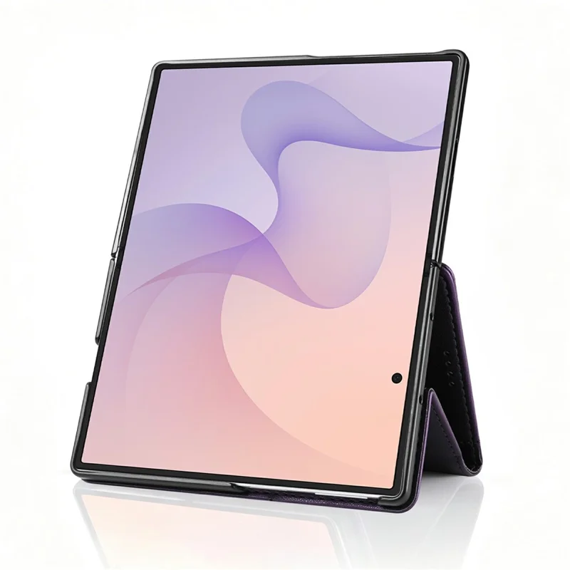 N.BEKUS For Samsung Galaxy Z Fold8 Stand Case RFID Blocking PU Leather Wallet Phone Cover - Purple