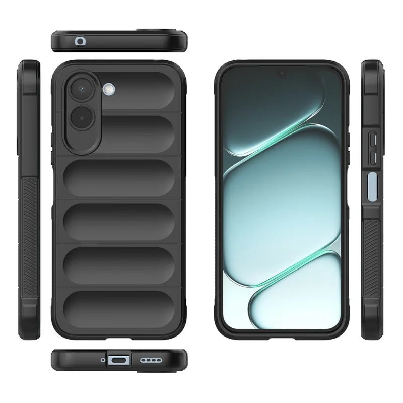 For OnePlus N6x 4G Phone Case Anti-Drop Soft TPU Rugged Back Cover - Black