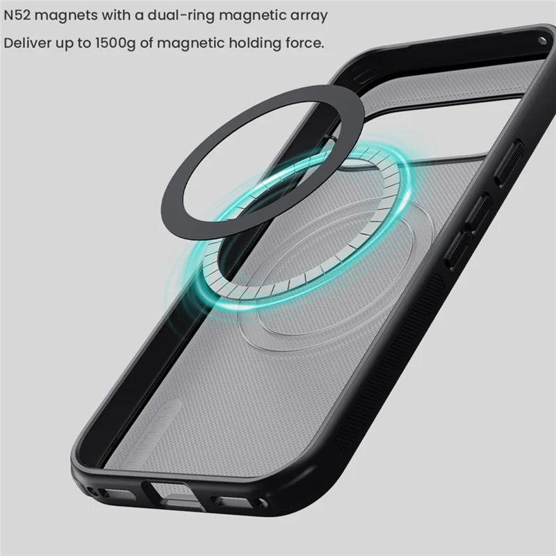 NILLKIN Super Frosted Shield Pro For Google Pixel 11 Magnetic Case PC + TPU Phone Cover - Transparent Black