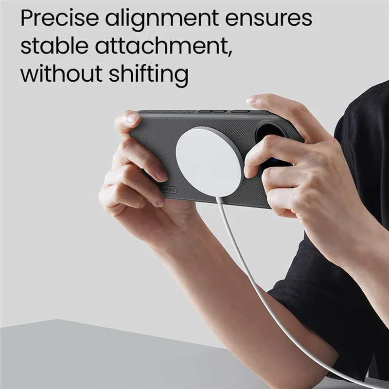 NILLKIN Super Frosted Shield Pro For Google Pixel 11 Magnetic Case PC + TPU Phone Cover - Transparent Black