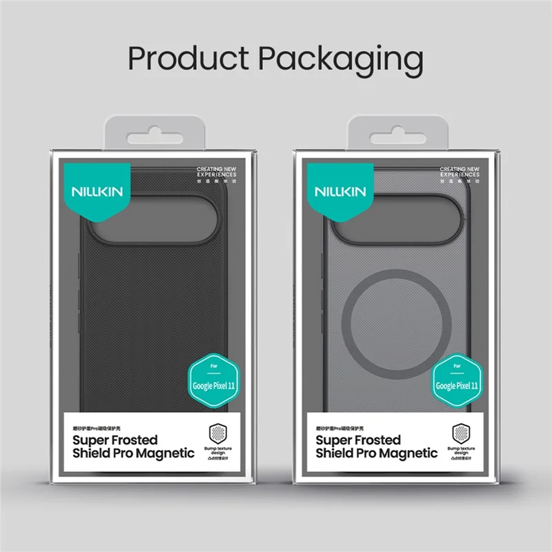 NILLKIN Super Frosted Shield Pro For Google Pixel 11 Magnetic Case PC + TPU Phone Cover - Transparent Black