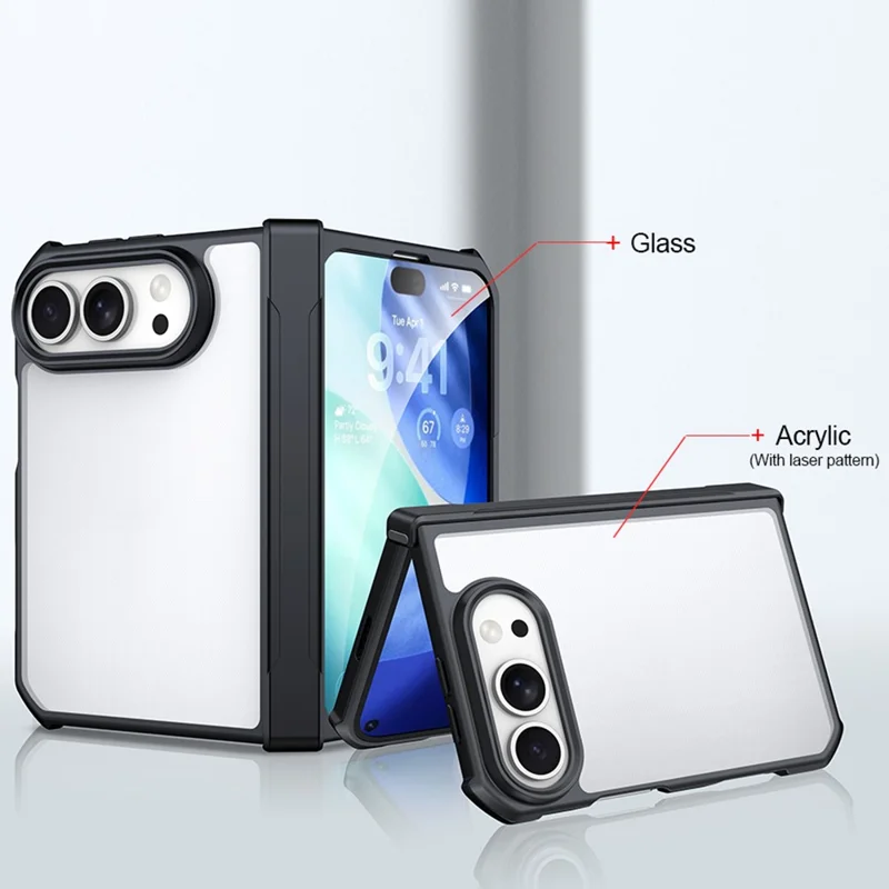 XUNDD for iPhone Duo Case Dropproof TPU + Acrylic Clear Back Phone Cover - Black