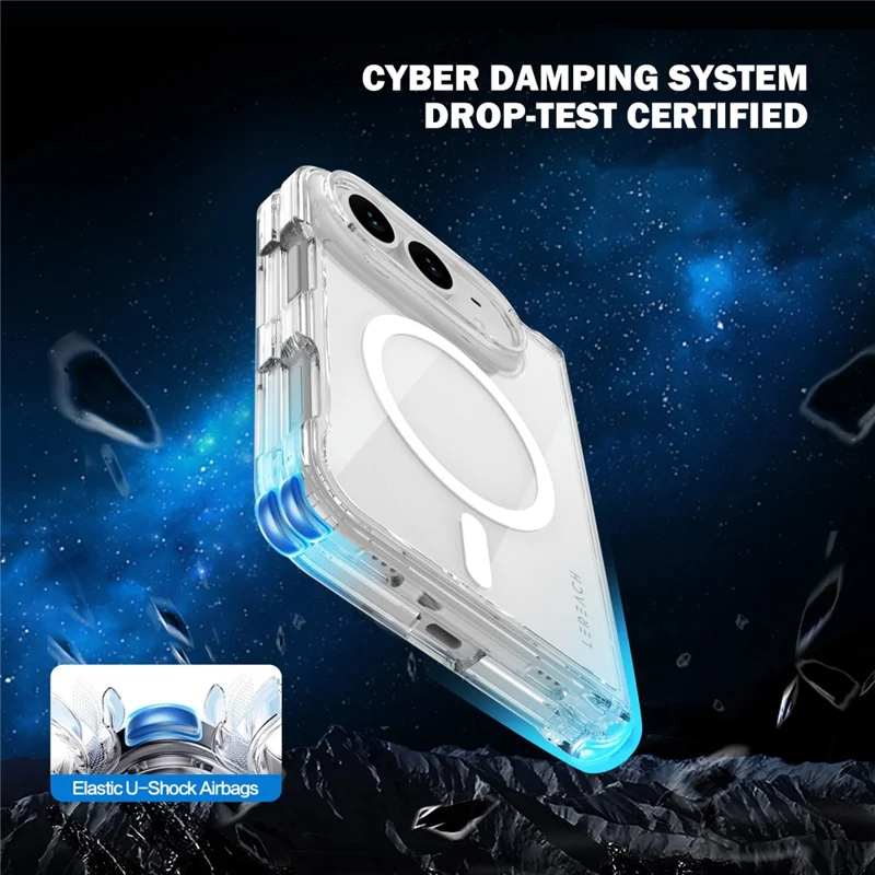 LEREACH TOC Series for iPhone Duo Magnetic Case TPU + Acrylic Phone Cover - Transparent