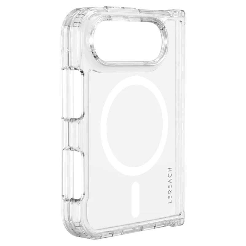 LEREACH TOC Series for iPhone Duo Magnetic Case TPU + Acrylic Phone Cover - Transparent