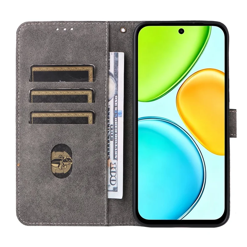 Voor Honor X6e 4G portemonnee-hoesje RFID-blocking PU-leer telefoonhoesje met standaard en riem - Zwart