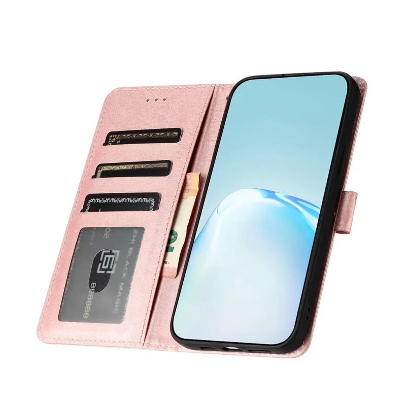 For Samsung Galaxy S27 Wallet Case Leather Folio Phone Cover Magnetic Clasp - Rose Gold - 5