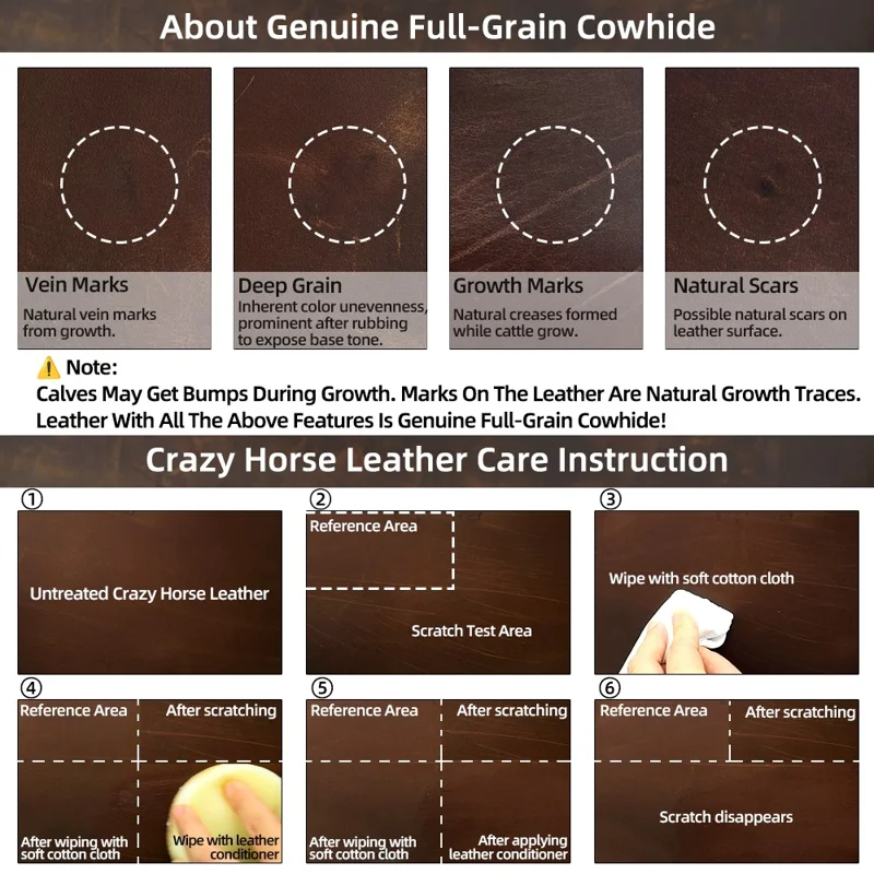 For iPhone 16 Plus Case Crazy Horse Texture Genuine Cow Leather RFID Blocking Wallet Phone Cover - Dark Brown