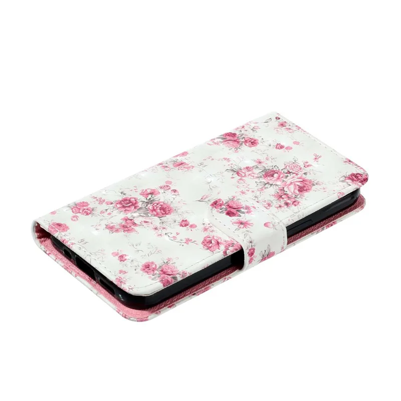 For Samsung Galaxy S27 Wallet Case 3D Pattern Printed Leather Phone Cover with Strap - Roses - 4