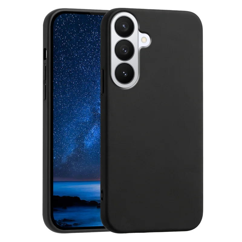 For Samsung Galaxy S27 / Galaxy S26 Case Soft TPU Anti-Drop Non-Slip Texture Phone Cover - Black - 1