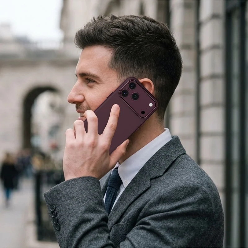 KEEPHONE ROSANA Series For iPhone 18 Pro Max  /  17 Pro Max Magnetic Case Liquid Silicone Shockproof Phone Cover - Burgundy