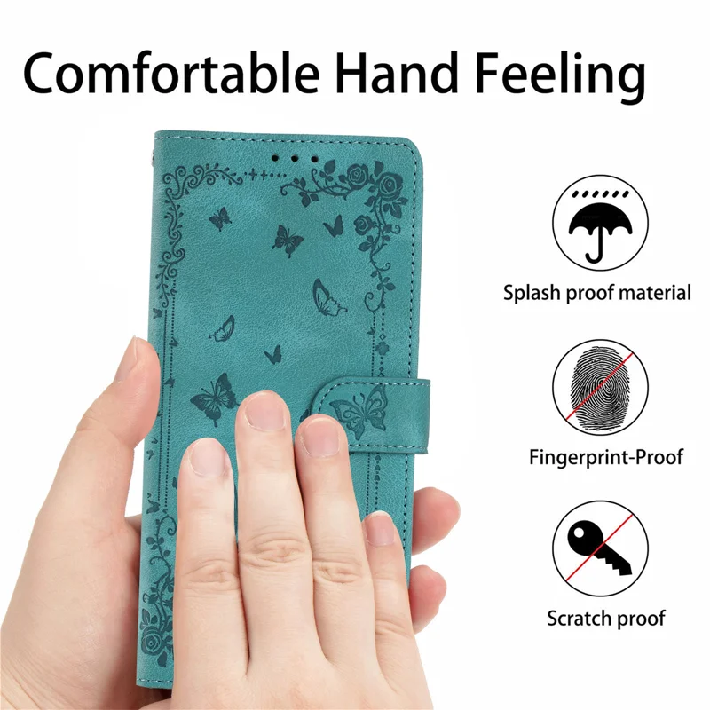 For Samsung Galaxy S27+ Case Garden Imprinted PU Leather Wallet Phone Cover with Wrist Strap - Green - 10