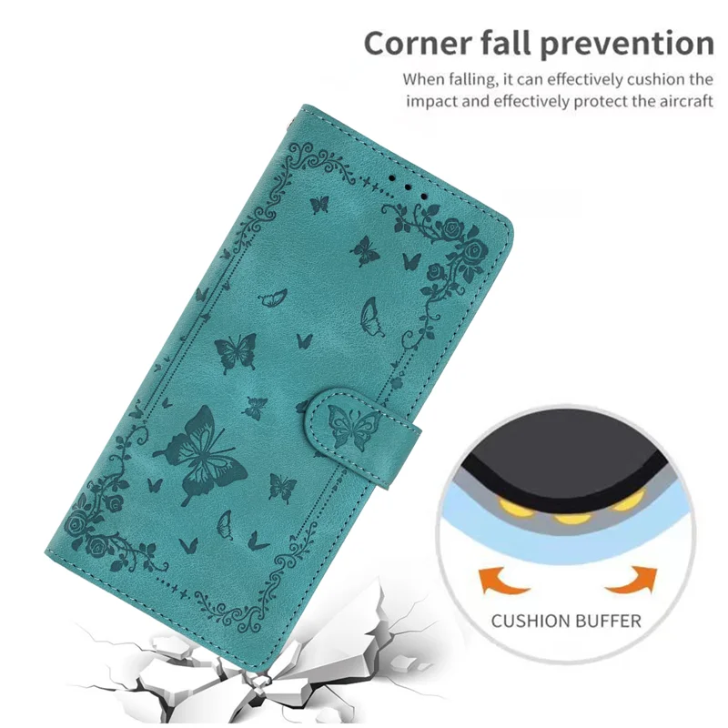 For Samsung Galaxy S27+ Case Garden Imprinted PU Leather Wallet Phone Cover with Wrist Strap - Green - 9