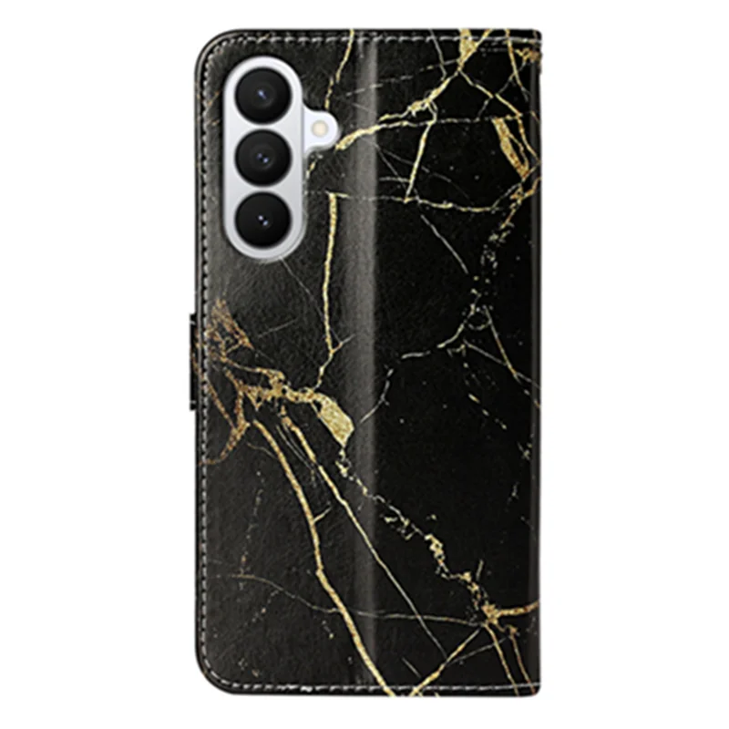 For Samsung Galaxy S27+ Stand Case Marble Painted Folio Flip Leather Wallet Phone Cover - Black Gold Marble - 2