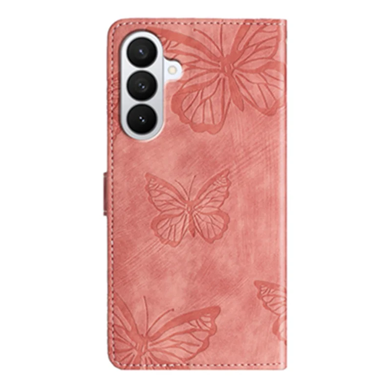 For Samsung Galaxy S27+ Case Butterfly Design Flip Wallet Leather Phone Cover Skin-Touch - Pink - 2