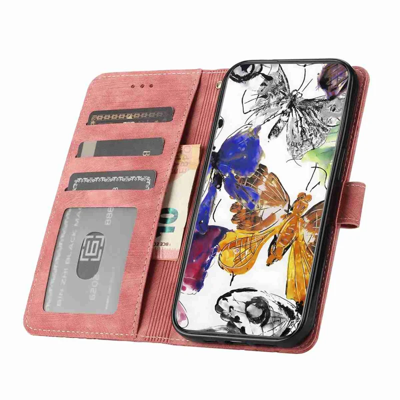 For Samsung Galaxy S27+ Case Butterfly Design Flip Wallet Leather Phone Cover Skin-Touch - Pink - 9