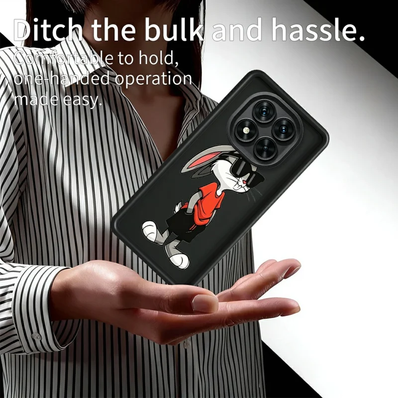 For Xiaomi Redmi Note 15 Pro+ 5G (Global)  /  Poco M8 Pro 5G TPU Case Cartoon Rabbit Pattern Rubberized Anti-Slip Phone Back Cover - White