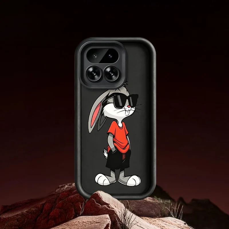 For Realme 16 Pro 5G TPU Case Cartoon Rabbit Pattern Rubberized Anti-Slip Phone Back Cover - White
