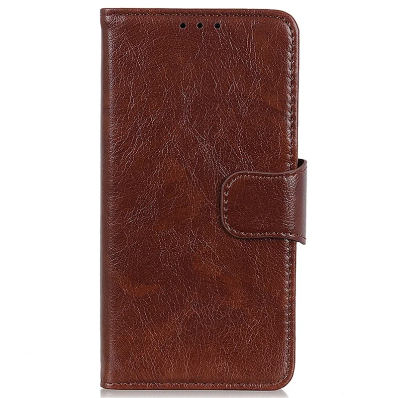 For Sony Xperia 10 VIII Case Nappa Texture Split Leather Wallet Phone Cover - Brown