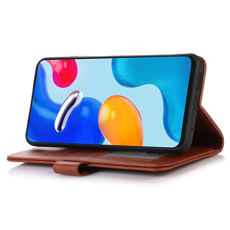 For Sony Xperia 10 VIII Case Cowhide Texture Leather Wallet Phone Cover with Stand - Brown