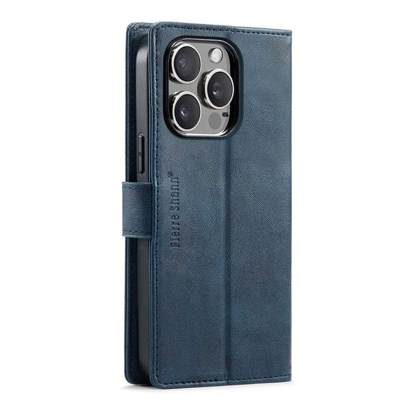 FIERRE SHANN FS032 For iPhone 13 Pro Case Magnetic Detachable PU Leather RFID Blocking Wallet Phone Cover - Blue