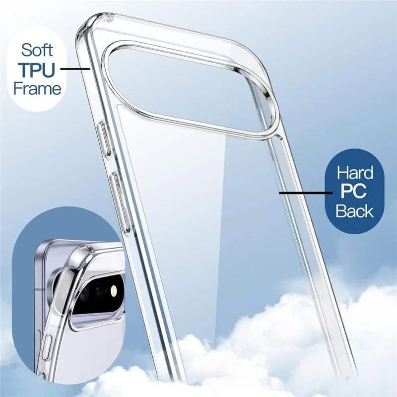 For Google Pixel 11 Case Military Grade Drop Protection Acrylic + TPU Phone Cover - Transparent