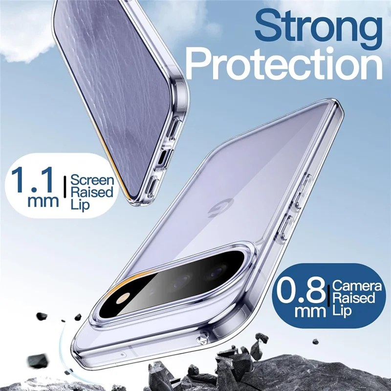 For Google Pixel 11 Case Military Grade Drop Protection Acrylic + TPU Phone Cover - Transparent