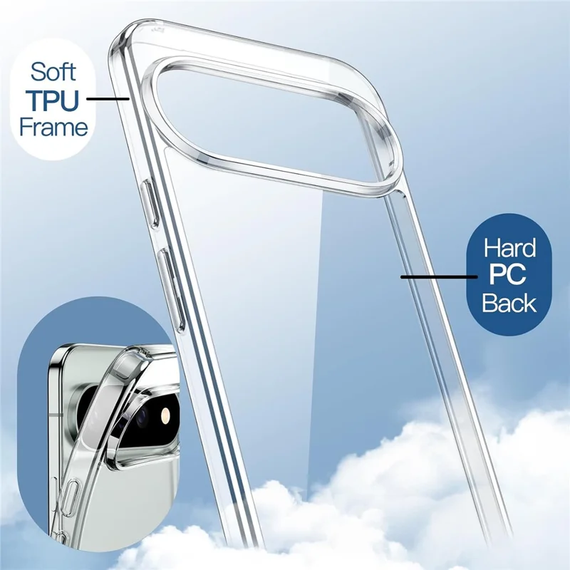For Google Pixel 11 Pro Case Military Grade Drop Protection Acrylic + TPU Phone Cover - Transparent