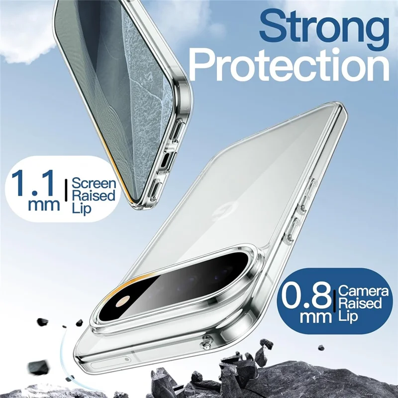 For Google Pixel 11 Pro Case Military Grade Drop Protection Acrylic + TPU Phone Cover - Transparent