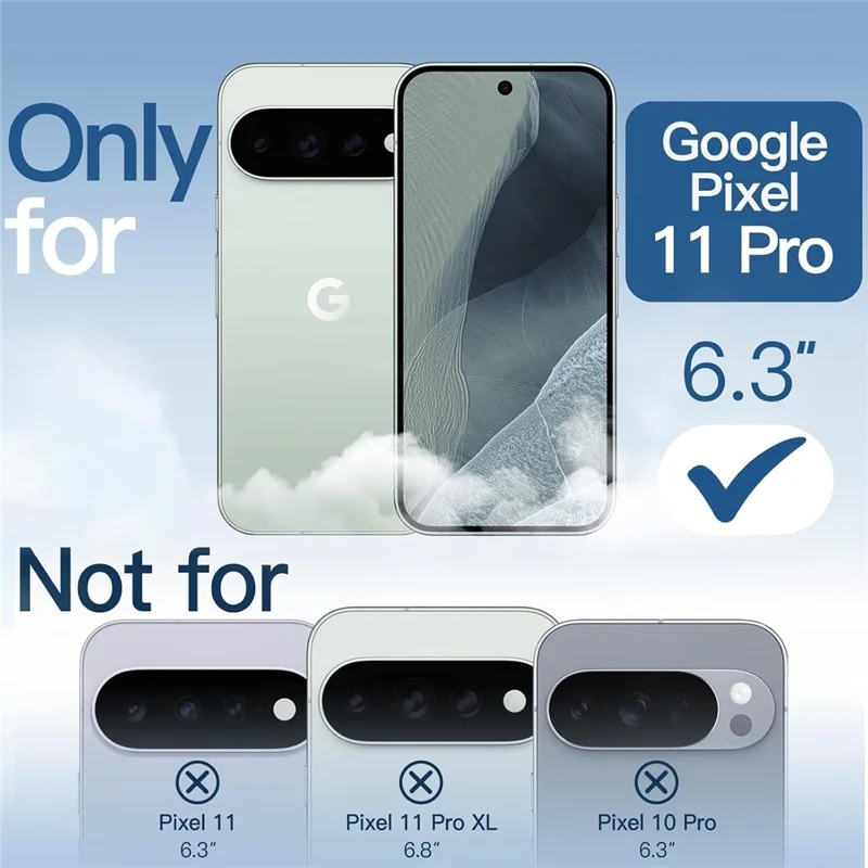 For Google Pixel 11 Pro Case Military Grade Drop Protection Acrylic + TPU Phone Cover - Transparent