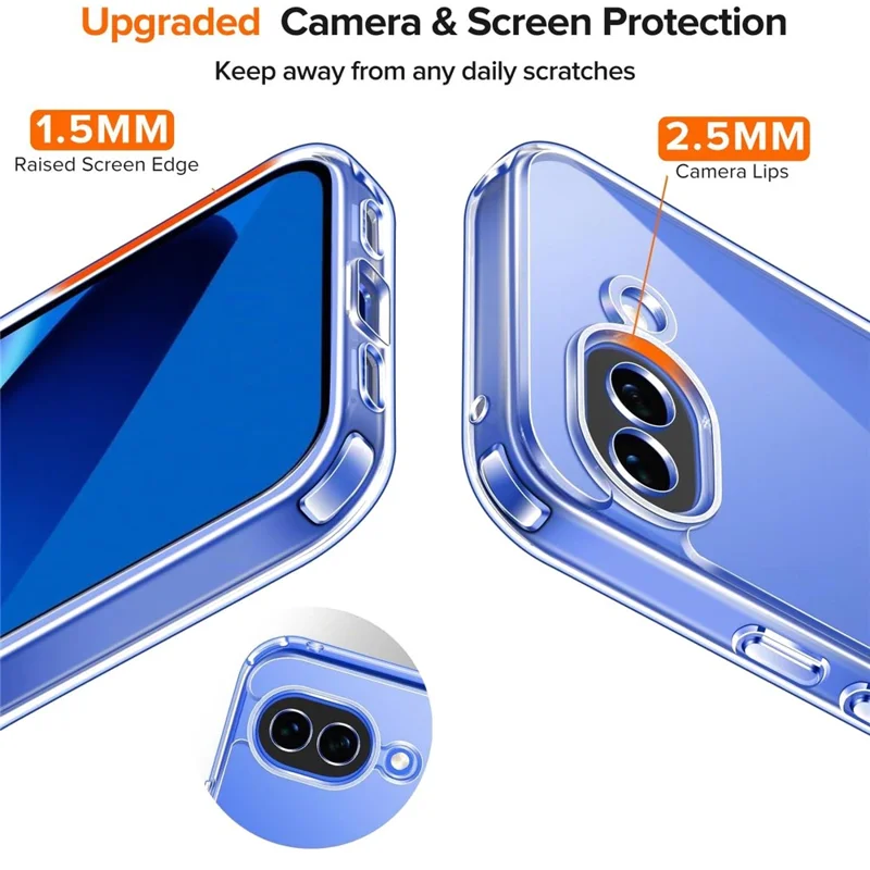For Google Pixel 10a Case TPU + Acrylic Phone Cover with 2Pcs Tempered Glass Screen Protector - Transparent