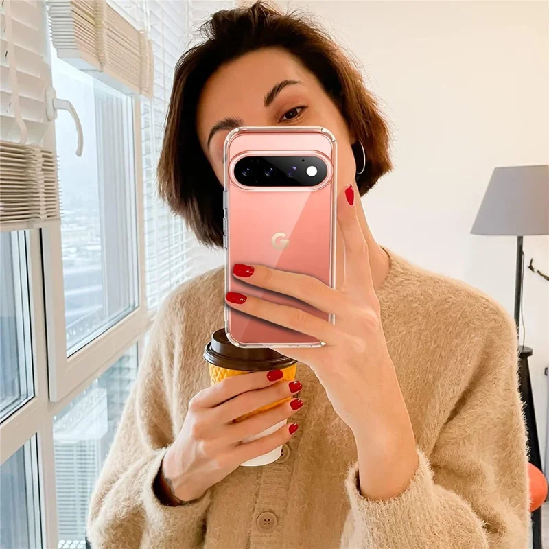 For Google Pixel 11 Pro Case TPU + Akryl telefonbeskyttelse med 2 stk. skærmværn i kvalitetshårdt glas - Gennemsigtig
