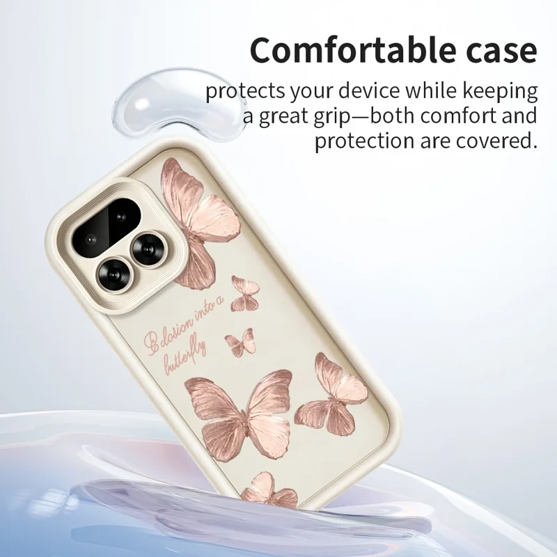 Folia TPU na Realme 16 Pro 5G z motywem motyla, gumowane etui na telefon - Biały
