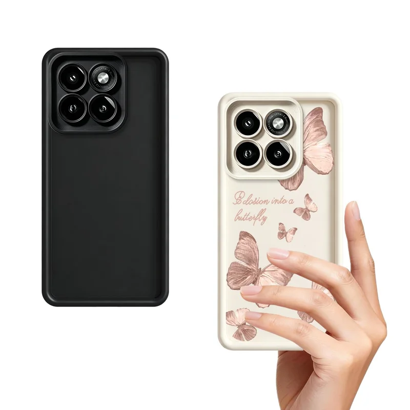 For Motorola Moto G56 5G TPU Case Butterfly Pattern Rubberized Phone Back Cover - White