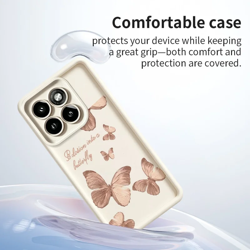 For Motorola Moto G56 5G TPU Case Butterfly Pattern Rubberized Phone Back Cover - White